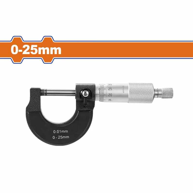 0–25 Mm External Micrometer – 0.01 Mm Graduation, Ratchet Stop & Thimble Lock 1