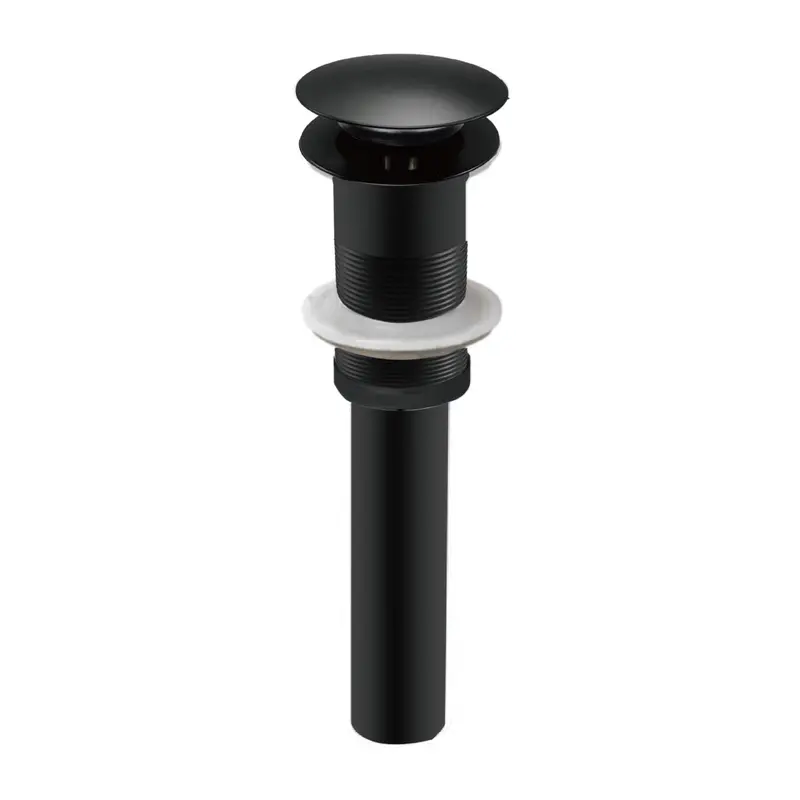 1 1/4" Black Pop-Up Sink Drain Without Overflow – Compact Bathroom Or Vanity Drain Kit 2