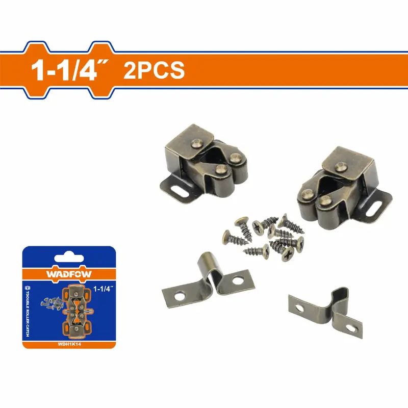 1-1/4 Inch Furniture Bolt Latches With Bronze-Finished Plates – 0.6Mm Thickness, Includes Mounting Screws (2-Pack) 1