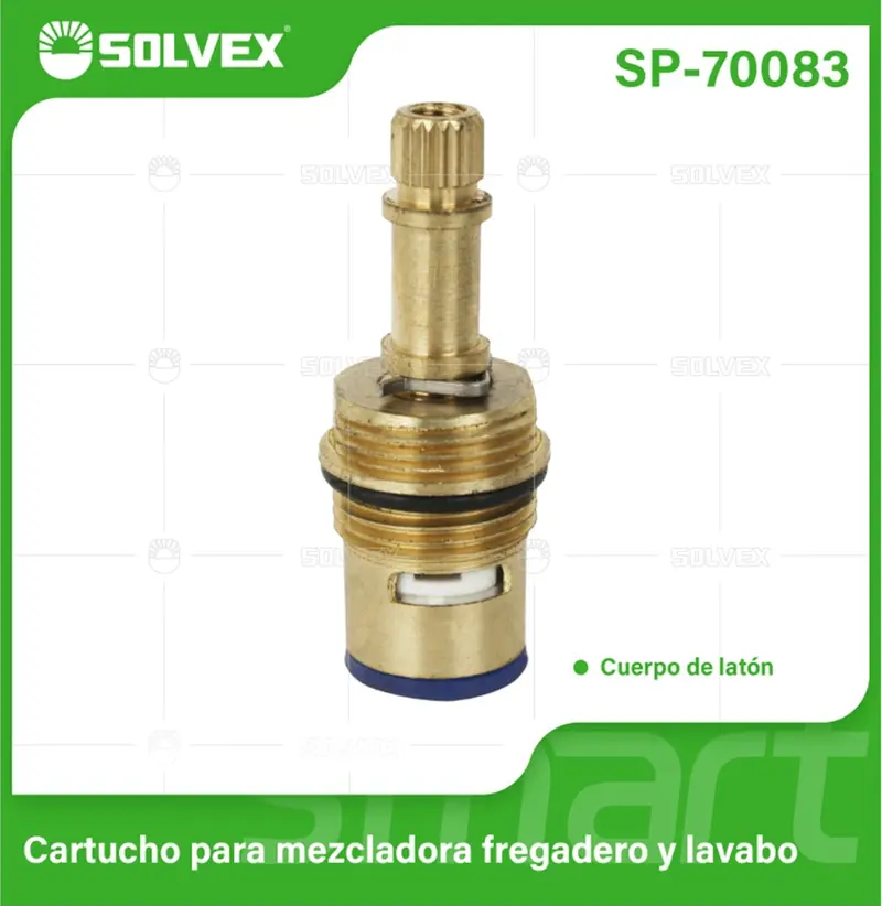 1/2" Brass Cartridge Replacement For Single-Quarter-Turn Basin And Prep Sink Mixers 1