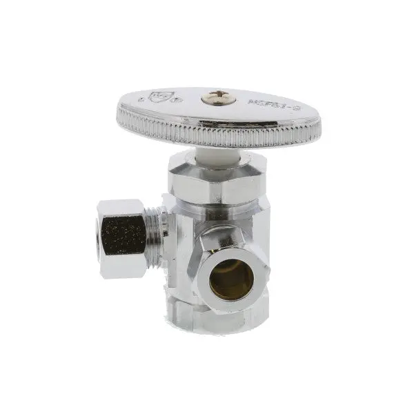 1/2" Compression Inlet × 3/8" Compression Outlet 3-Way Angle Valve 1