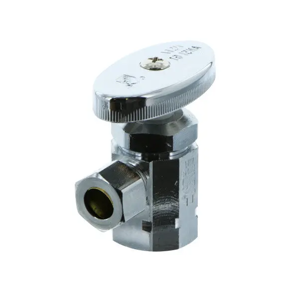 1/2-Inch By 3/8-Inch Compression Angle Valve – Brass Body 1