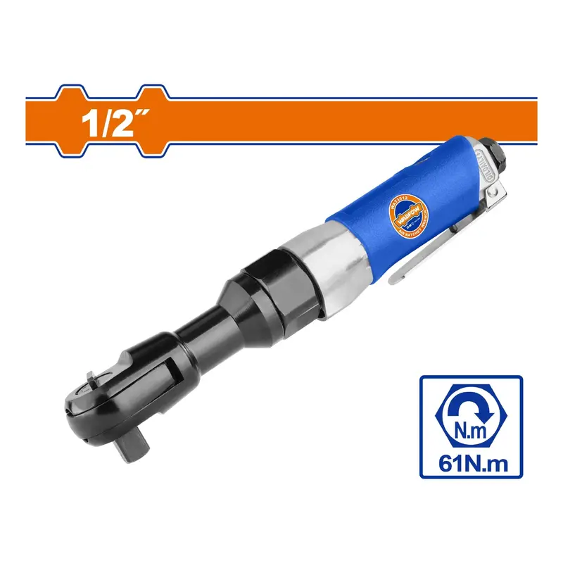 1/2-Inch Pneumatic Ratchet Wrench – 61Nm Torque, 150Rpm, Front Exhaust, No Quick-Connect Fitting 1