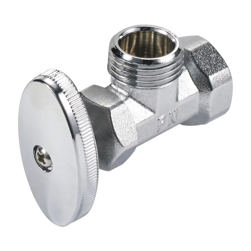 1/2" X 1/2" Chrome Zinc Angle Valve – Universal Wall-Mount For Sinks, Sinks & Toilets 2