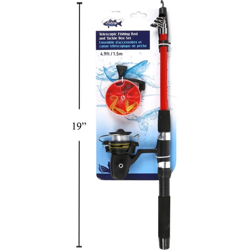 1.5-Meter (5-Foot) Telescopic Fishing Rod Kit With Tackle Box 1