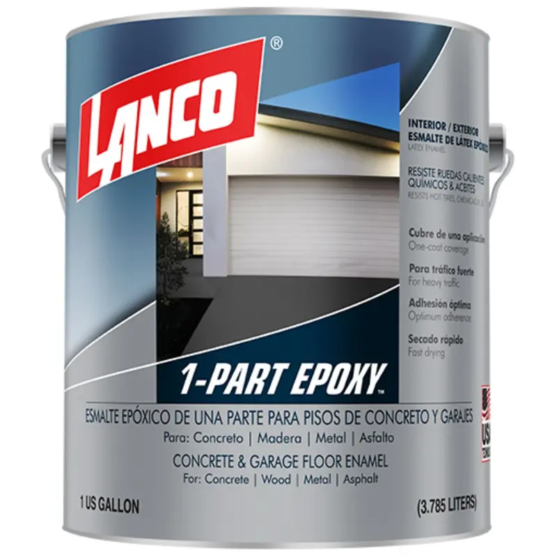 1-Gallon Slate Red Epoxy Floor Paint – Single-Component Concrete & Garage Coating (Lanco) 1
