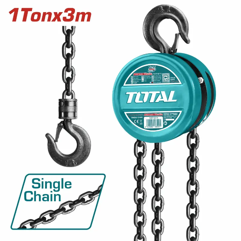 1-Ton Manual Chain Hoist With 3-Meter Galvanized Steel Chain 1