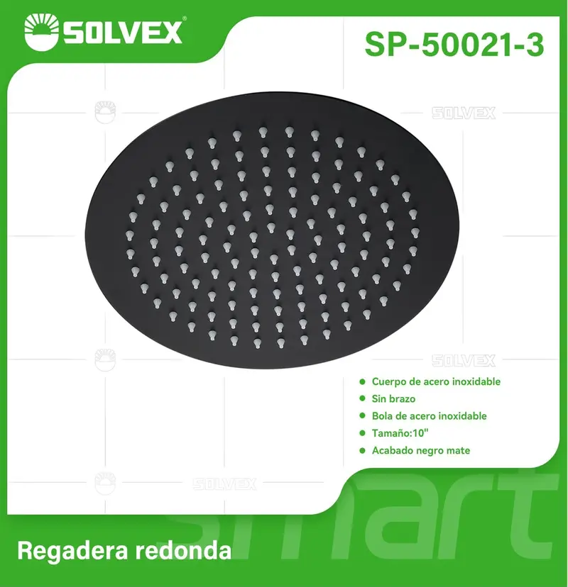 10-Inch Round Matte Black Shower Head – Stainless Steel Rainfall Spray 1