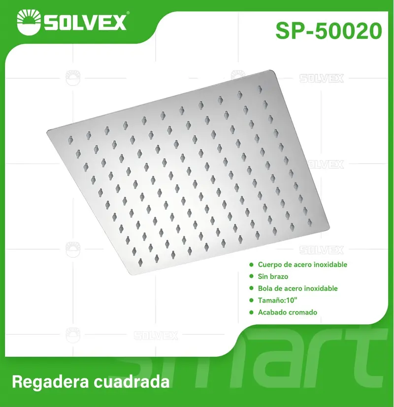 10-Inch Square Stainless Steel Shower Head With Chrome Finish 1