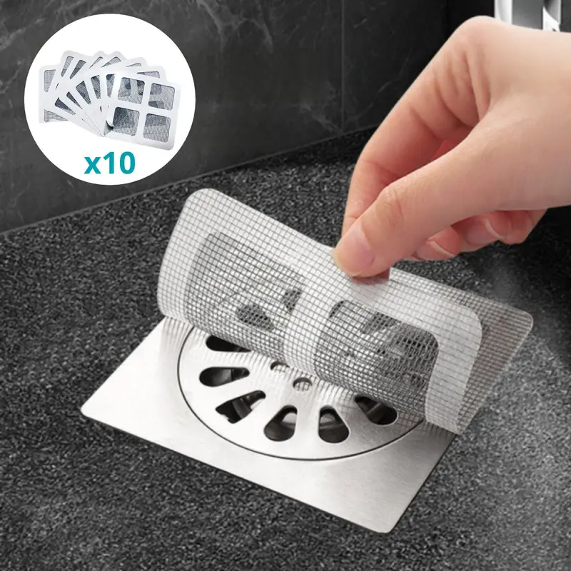 10-Pack Drain Cover Mesh – Disposable Hair & Debris Catcher For Bathroom & Kitchen Drains 1