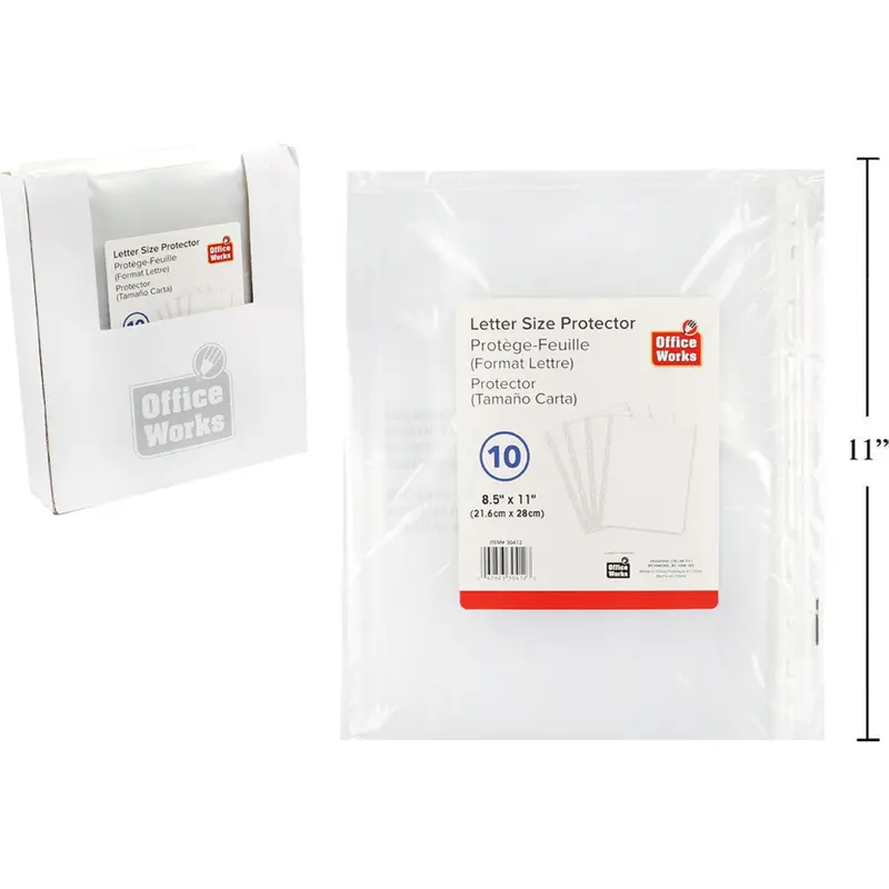 10-Pack Sheet Protectors — 8.5 × 11 Inches, Polypropylene With Label Space 1