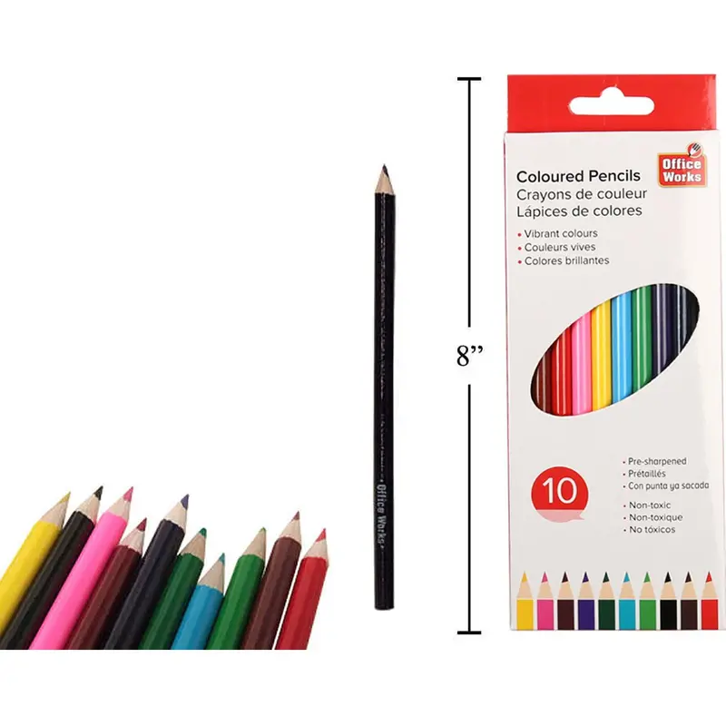 10-Piece Colored Pencil Set – Clear Window Display Box 1
