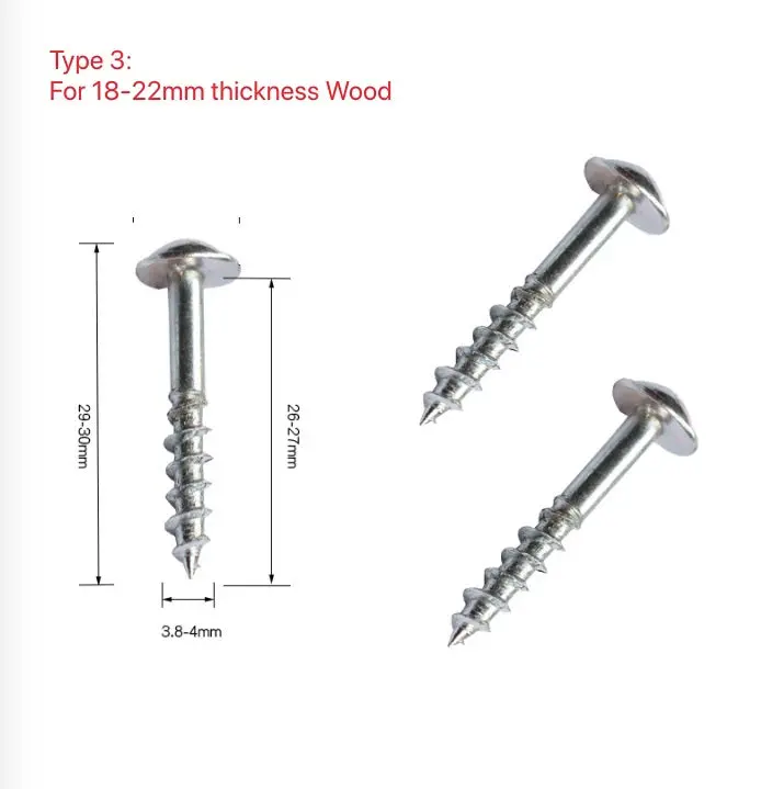 100-Pack Wood Screws For 18–22Mm Thickness: Joinery Fasteners 1