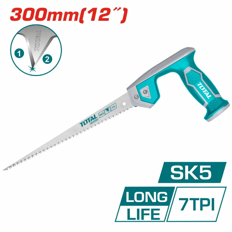12-Inch (300 Mm) Compass Saw With Sk5 Steel Blade – 7 Tpi, Precision-Ground Teeth 1