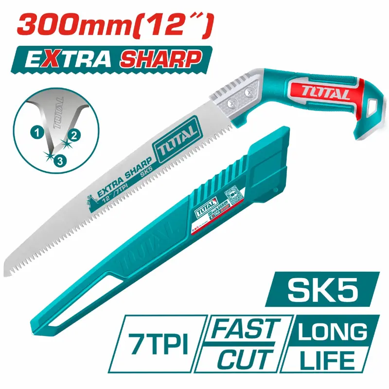 12-Inch Triple-Tooth Pruning Saw – Sk5 Steel Blade, 7 Tpi, Ideal For Precision Trimming 1