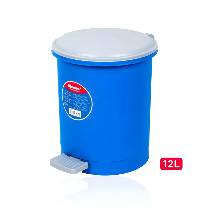 12-Liter Step-On Trash Can – Round Plastic Pedal Bin With Lid & Compact Footprint 1