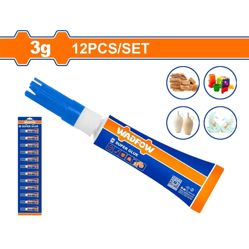 12-Pack Clear Super Glue – High-Strength Instant Adhesive, 100% Pure Cyanoacrylate 1