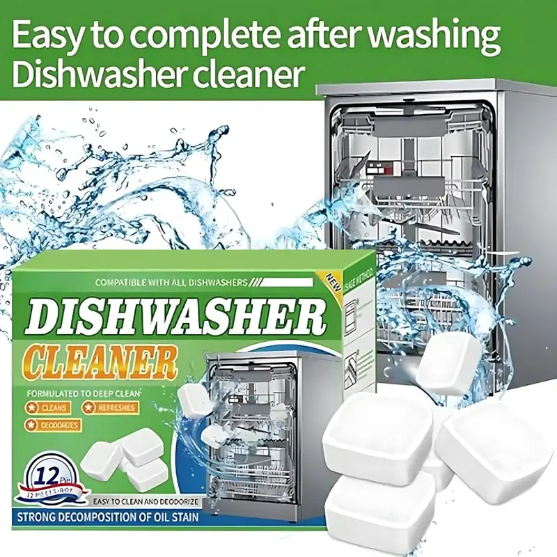 12-Pack Dishwasher Detergent Tablets – Deep-Cleaning Formula For Automatic Dishwashers 1