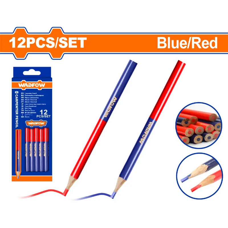 12-Pack Dual-Color Carpenter’S Pencils – Red & Blue Leads, 100% Sustainable Wood Casing 1