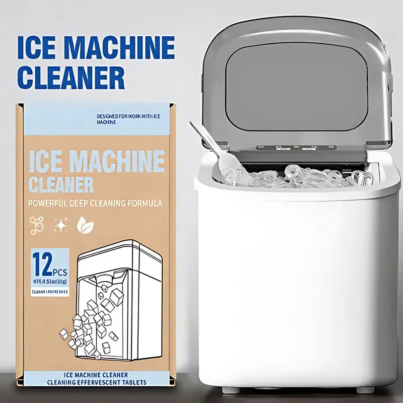 12-Pack Ice Machine Cleaner Tablets – Effervescent Sanitizing Formula For Commercial & Residential Ice Makers 1