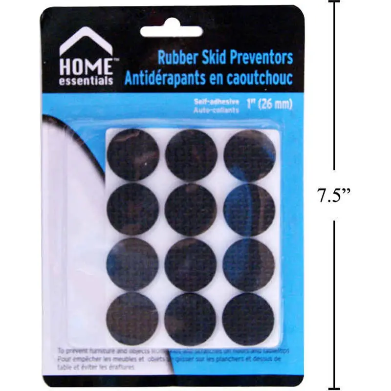12-Pack Rubber Furniture Grips, 1-Inch Diameter – Non-Slip Base Pads 1