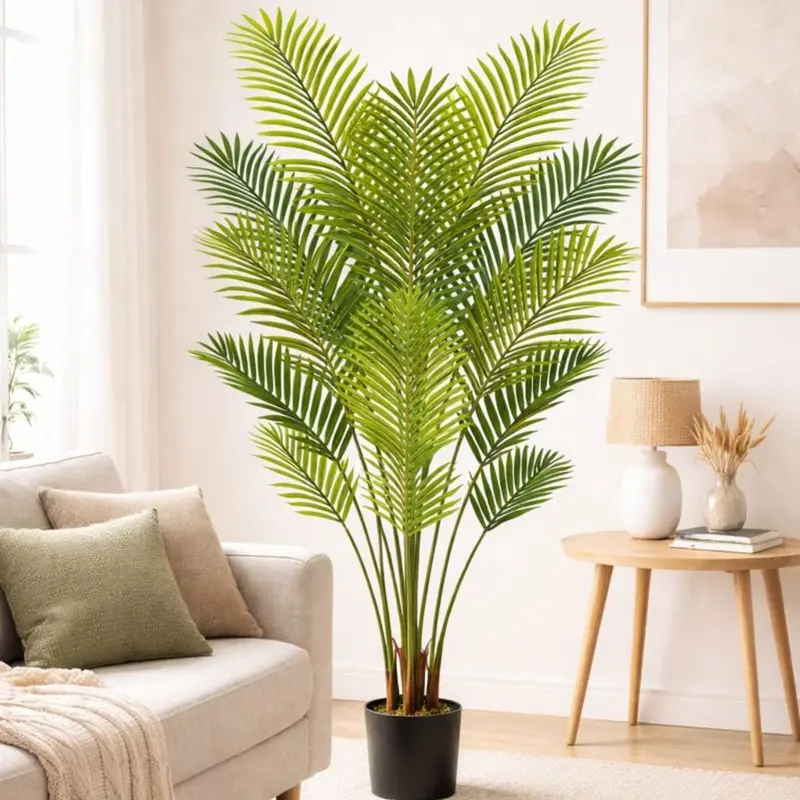 120 Cm Artificial Areca Palm – Air-Purifying Indoor Decorative Palm With Feathery Fronds 1