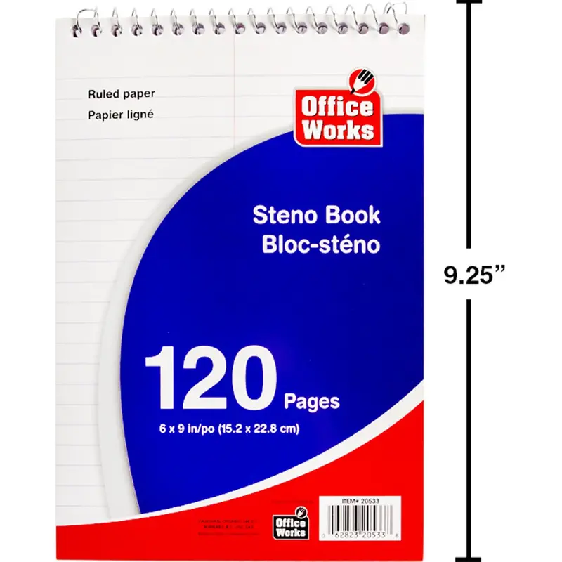 120-Page Steno Notebook – 6" X 9", College-Ruled, Spiral Bound 1