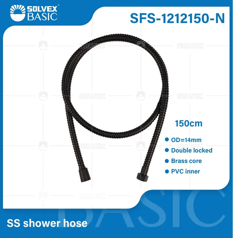 150-Cm Black Stainless Steel Shower Hose: Universal Replacement For Handheld Shower Heads 1