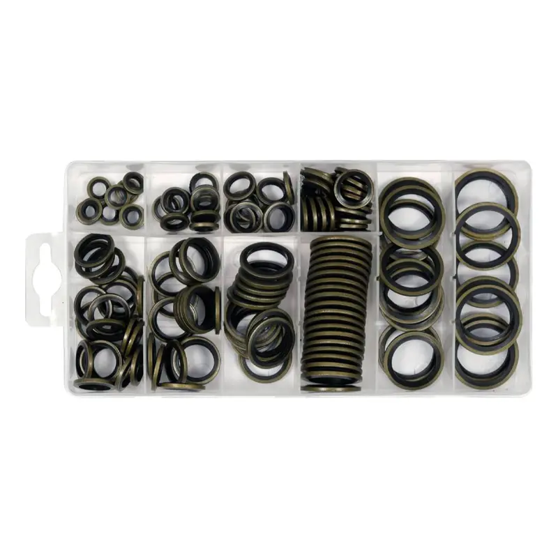 150-Piece Oil Seal Washer Kit: Spring-Steel-And-Rubber Washers (M6–M24) For Engine And Transmission Sealing 1