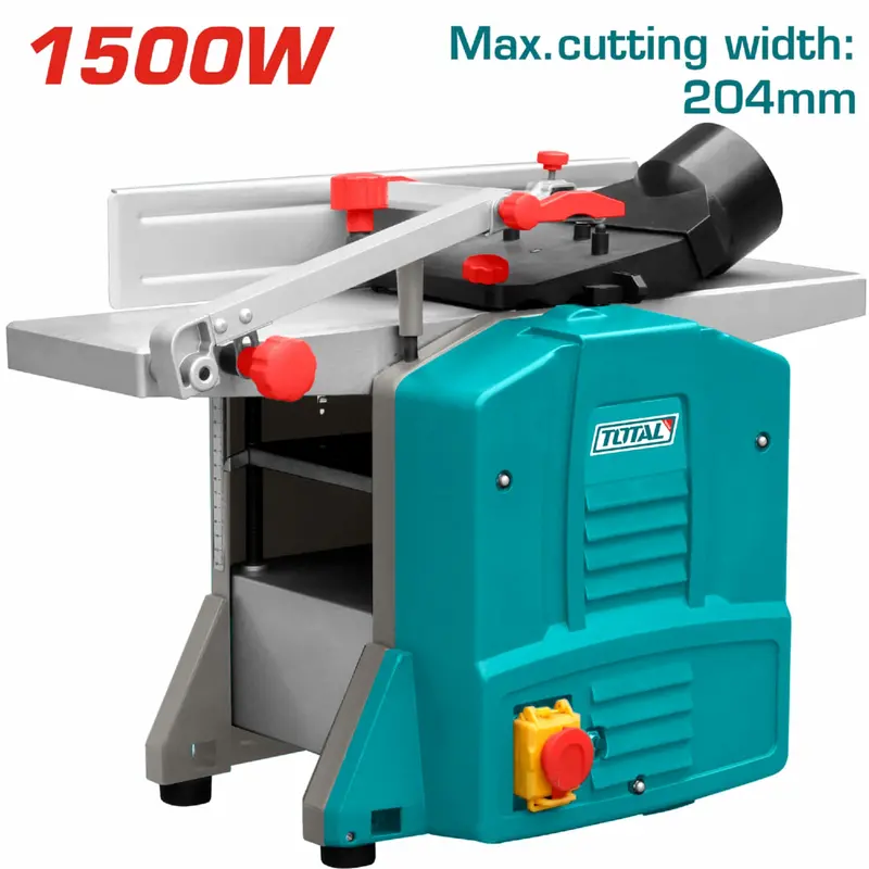 1500W Electric Planer & Jointer – 204Mm Width, 9000 Rpm, 740Mm Table, Depth Adjustment: 5–120Mm 1