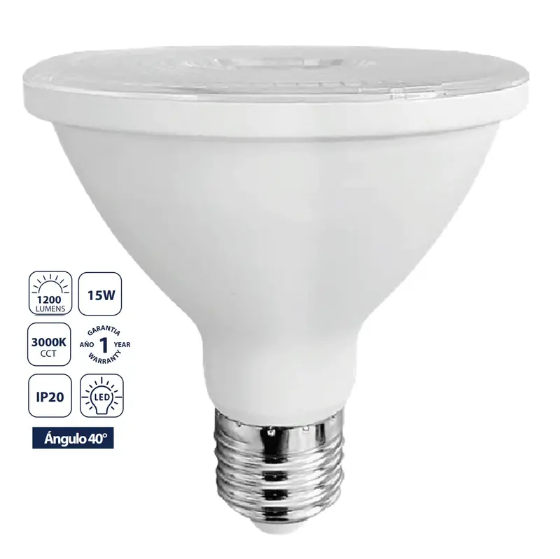 15W Par30 Led Bulb – E27 Base, 3000K Warm White, 1200Lm, Aluminum Housing 1