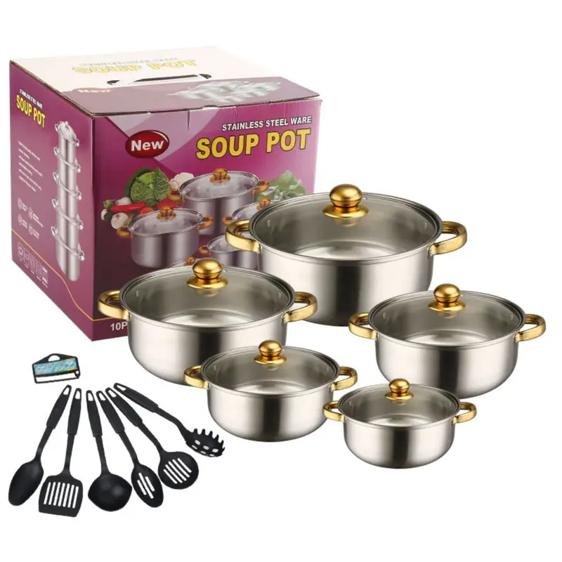 16-Piece Stainless Steel Cookware Set – Includes Glass Lids, Utensils, And Teflon-Free Construction 1