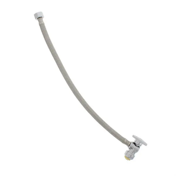 18-Inch Stainless Steel Faucet Supply Line With 1/2" Angle Valve For Bathroom Sink 1
