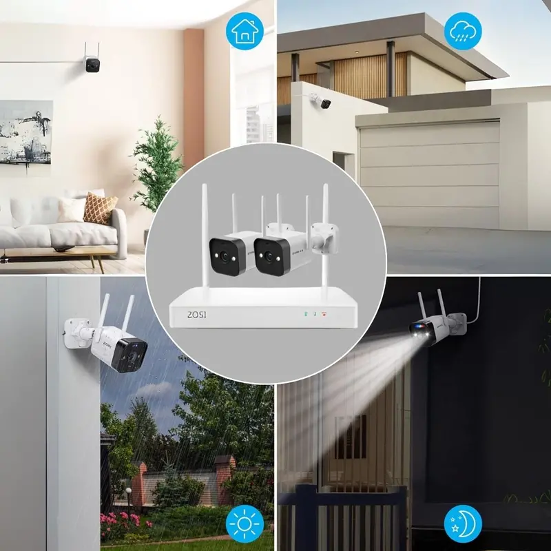 2.5K Wireless Security Camera Kit – 4Mp Dual-Camera Set With 2-Channel Nvr, Motion Alerts, Ip66 Rating, Audio & Wi-Fi 1