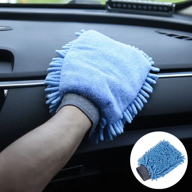 2-In-1 Chenille Microfiber Car Wash Glove (24X16 Cm) – Gentle On Paint & Glass 1