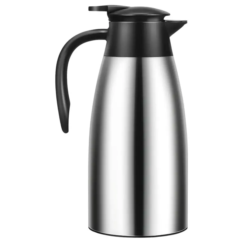 2-Liter Stainless Steel Thermal Coffee Carafe – Keeps Hot Drinks Warm For 12 Hours, Cold Beverages Chilled For 24 1