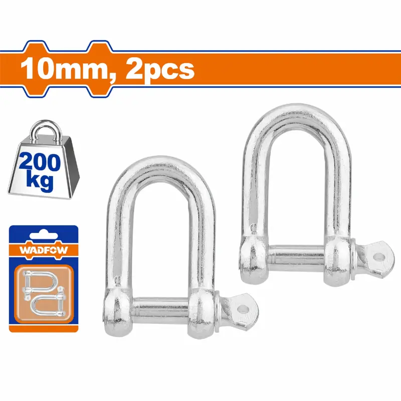 2-Piece Carbon Steel Lifting Shackle – 10 Mm Diameter, 200 Kg Working Load Limit 1