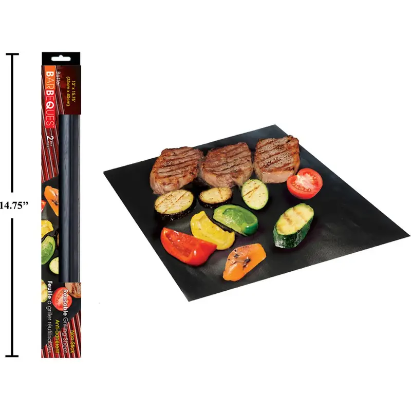 2 Reusable Non-Stick Bbq Grill Mats 1