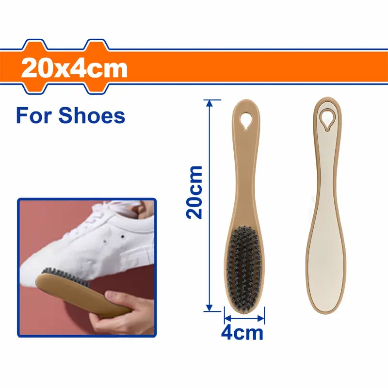 20 X 4 Cm Shoe Polishing Brush – Durable Plastic Handle For Footwear Care 1