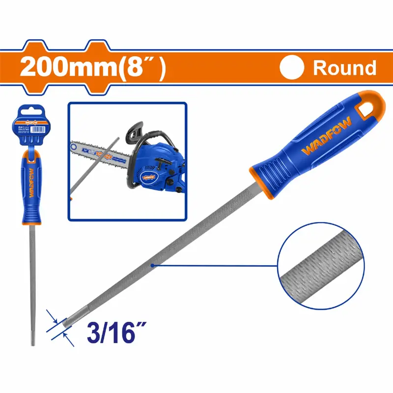 200 Mm Round Chainsaw File – T12 High-Carbon Steel, For Chain Sharpening 1