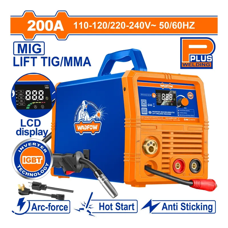 200A Inverter Welder – Medium-Duty, 30% Duty Cycle, Dual Voltage (110–120V / 220–240V), Mig/Mag/Tig Lift Arc 1