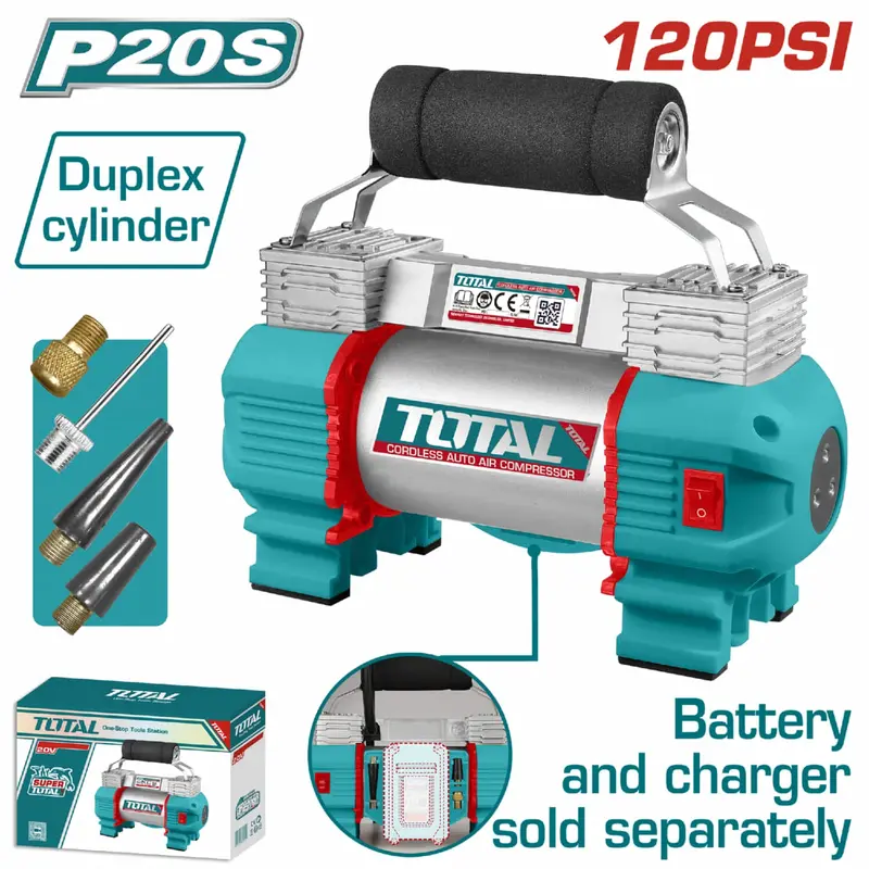 20V Cordless Automotive Air Compressor – Max 120 Psi (8.27 Bar), Battery & Charger Not Included 1