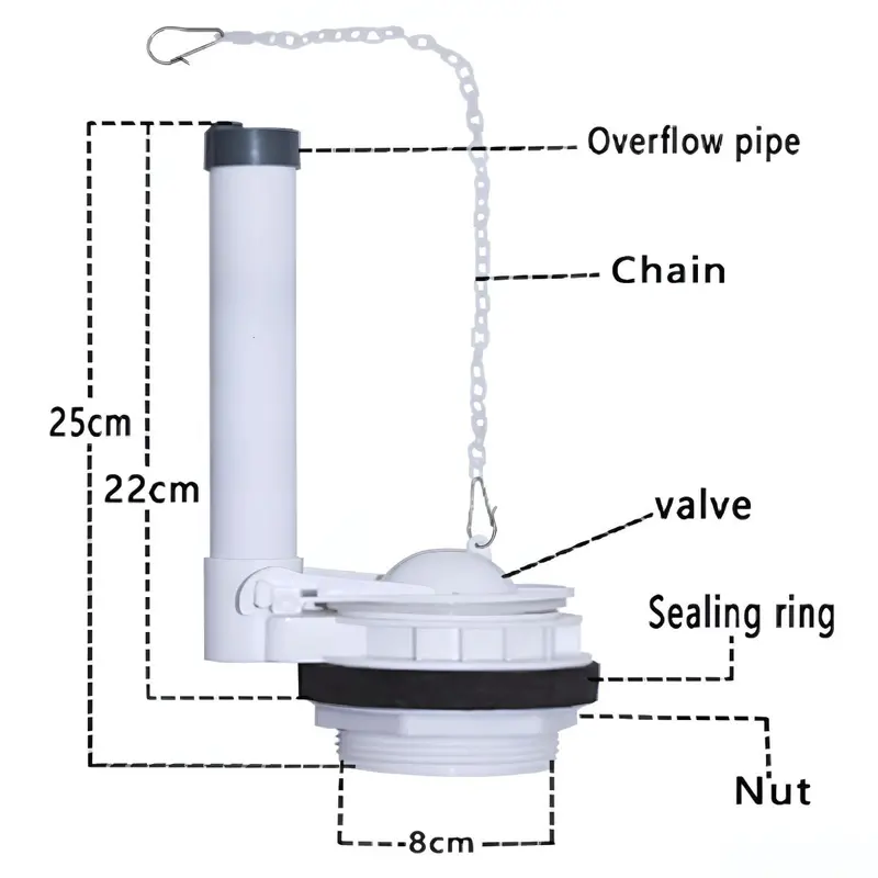 22 Cm Toilet Tank Outlet Valve For Gravity-Feed Sanitary Cisterns 1
