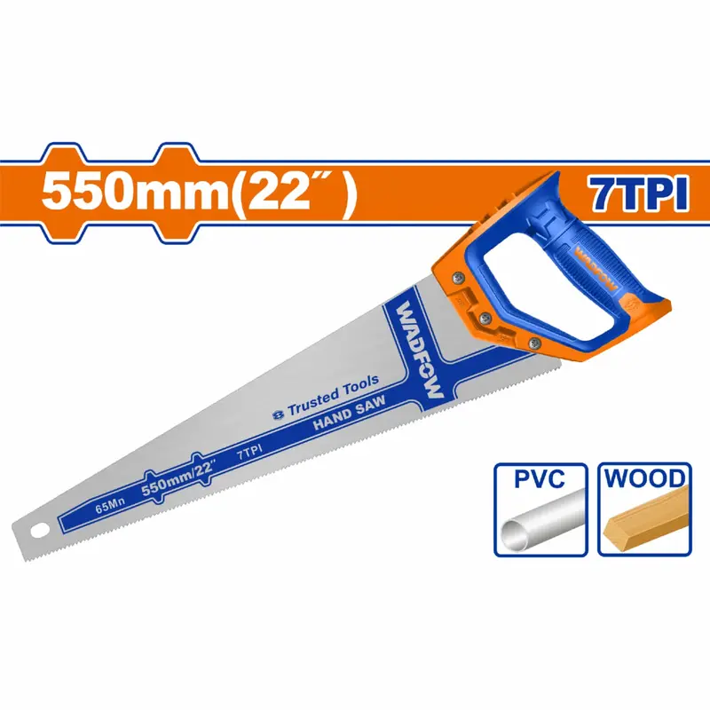 22-Inch Triple-Tooth Hand Saw – 7 Tpi, 65Mn Steel Blade For General Purpose Cutting 1