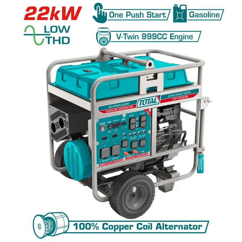 22 Kw Gasoline-Powered Generator – 22,000W Output, 110–120V, 60Hz, 3600 Rpm, 65L 4-Stroke Engine With Push-Button Start 1