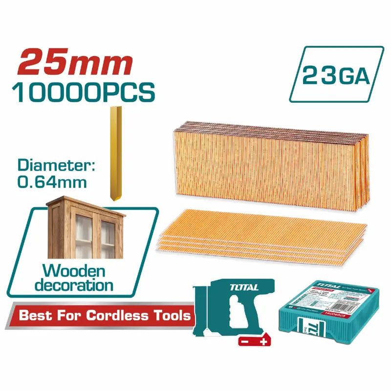 23Ga Headless Pins – 25Mm Length, 10,000-Pack, Designed For Tcbnli3606 Pinners 1