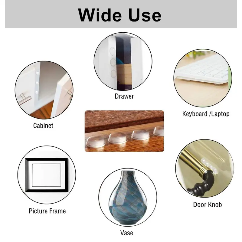 24-Pack Clear Self-Adhesive Plastic Bumpers – 0.5-Inch Diameter 1
