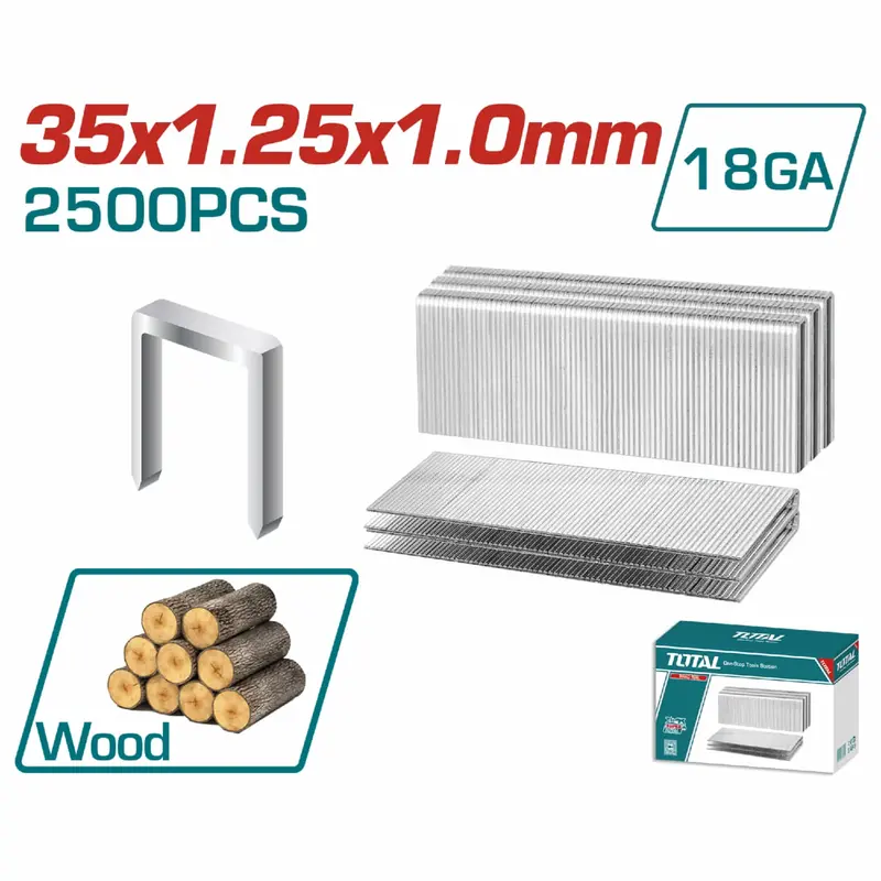 2500-Piece 18-Gauge Air Nail Gun Staples (Tat81501) 1