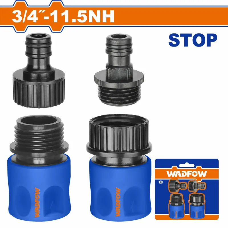 3/4" Quick-Connect Hose Fittings With Water Shut-Off – 4-Piece Set 1