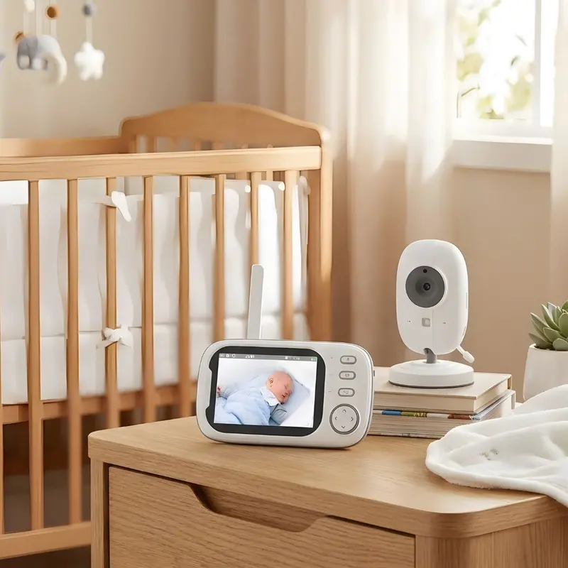 3.5-Inch Baby Monitor With Night Vision – Two-Way Audio Video Monitor With Vox Mode & 110V Power Supply 1